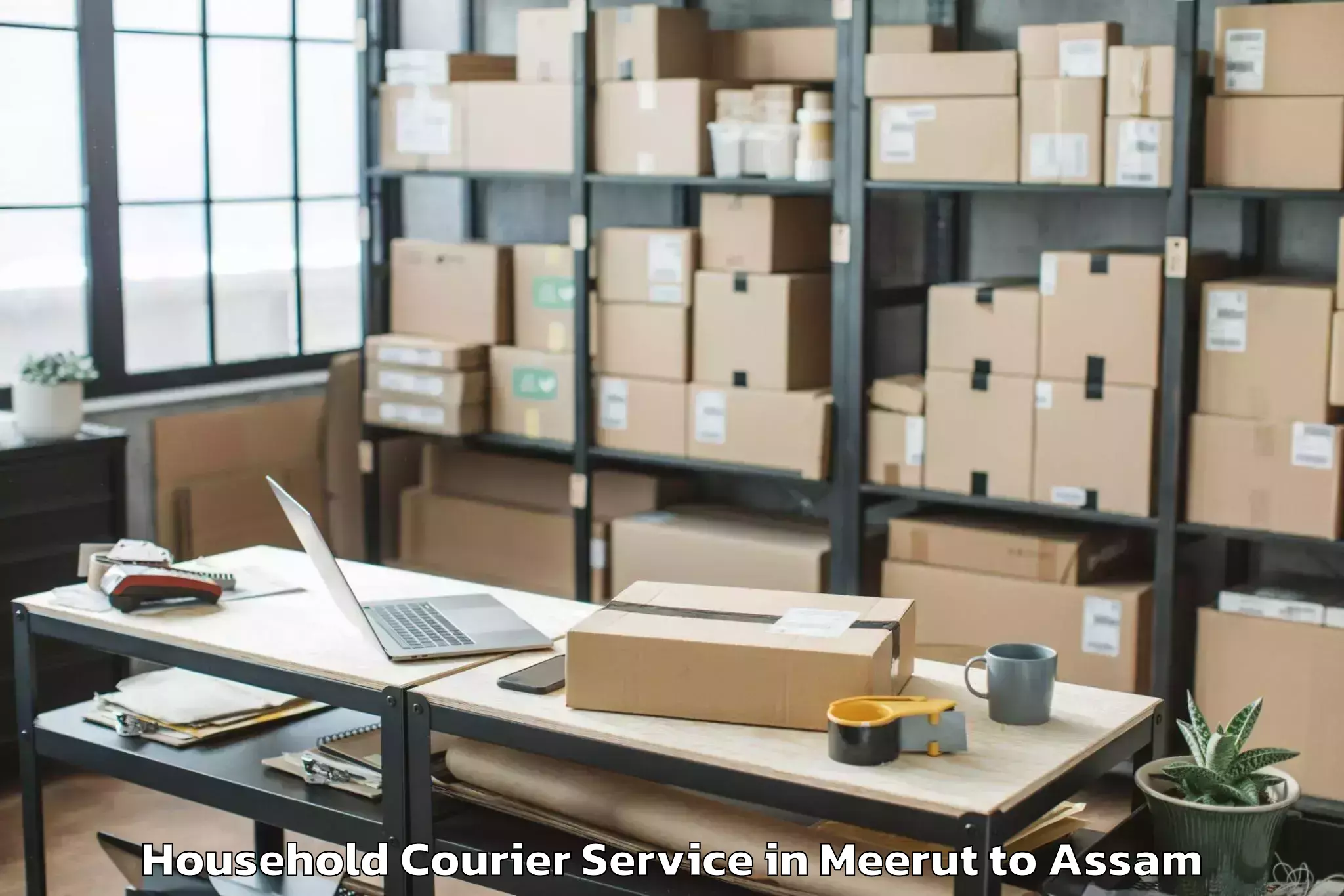 Top Meerut to Guwahati Airport Gau Household Courier Available